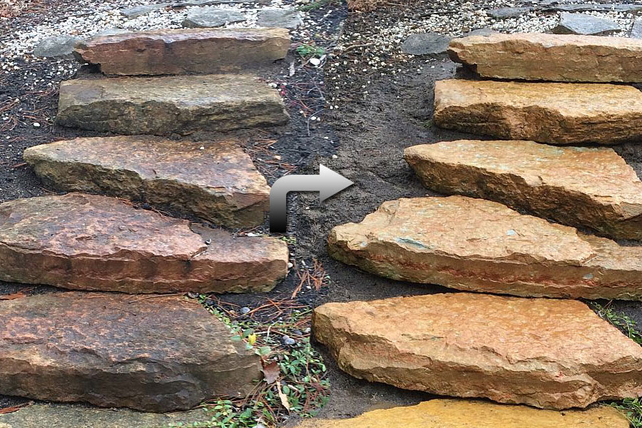 Residential stone steps Before and After