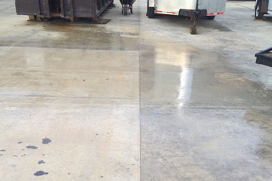 In-Process Commercial Storage Concrete Pad Before and After